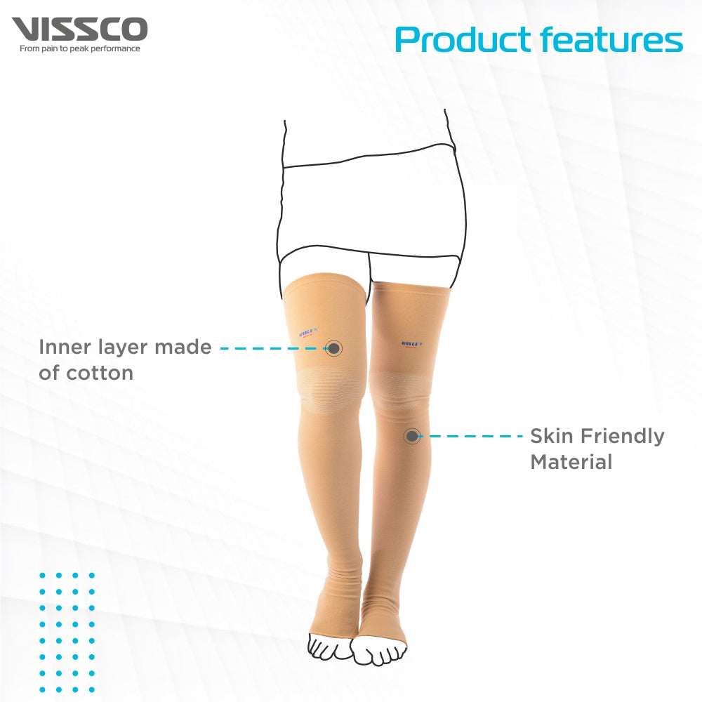 "MEDICAL COMPRESSION STOCKINGS ABOVE KNEE"
