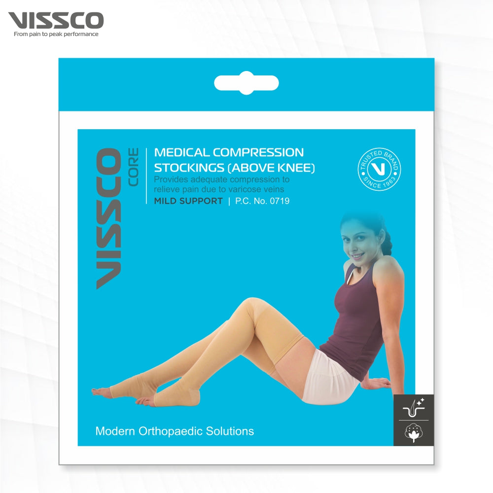 "MEDICAL COMPRESSION STOCKINGS ABOVE KNEE"