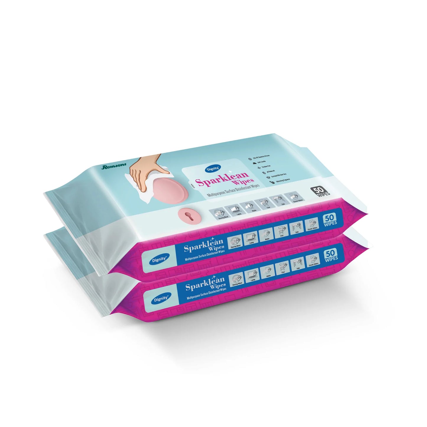 Dignity Sparklean Multipurpose Surface Cleansing Wipes (50 Wipes/Pack)