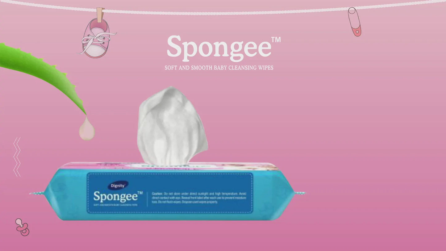 Dignity Spongee Baby Wet Wipes (72 Wipes/Pack)
