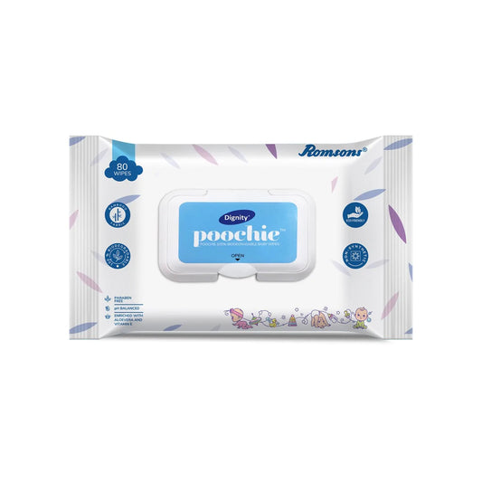 Dignity Poochie 100% Biodegradable Baby Wipes (80 Wipes/Pack)