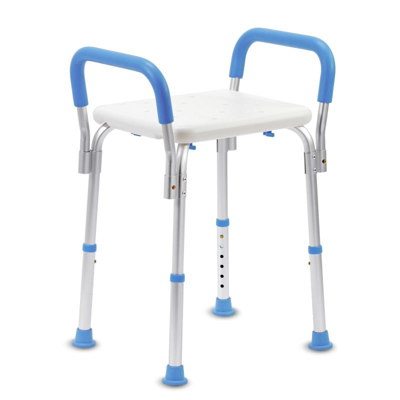 KosmoCare Light Weight Aluminum Shower Bench with Detachable Handrest (RX114)
