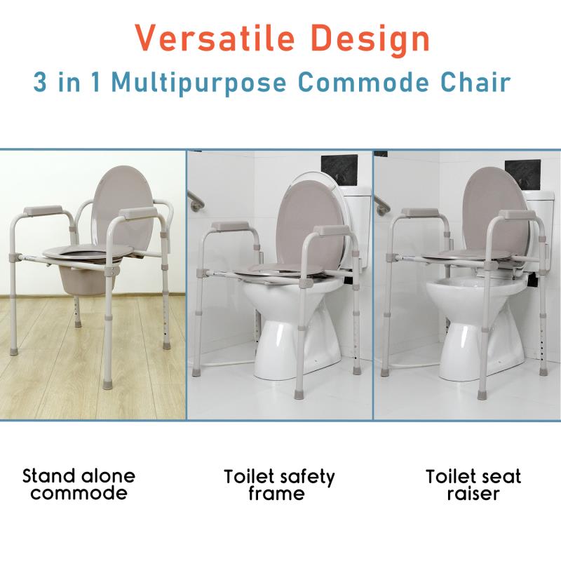 KosmoCare Folding Commode With Seat Cover (RMU103)