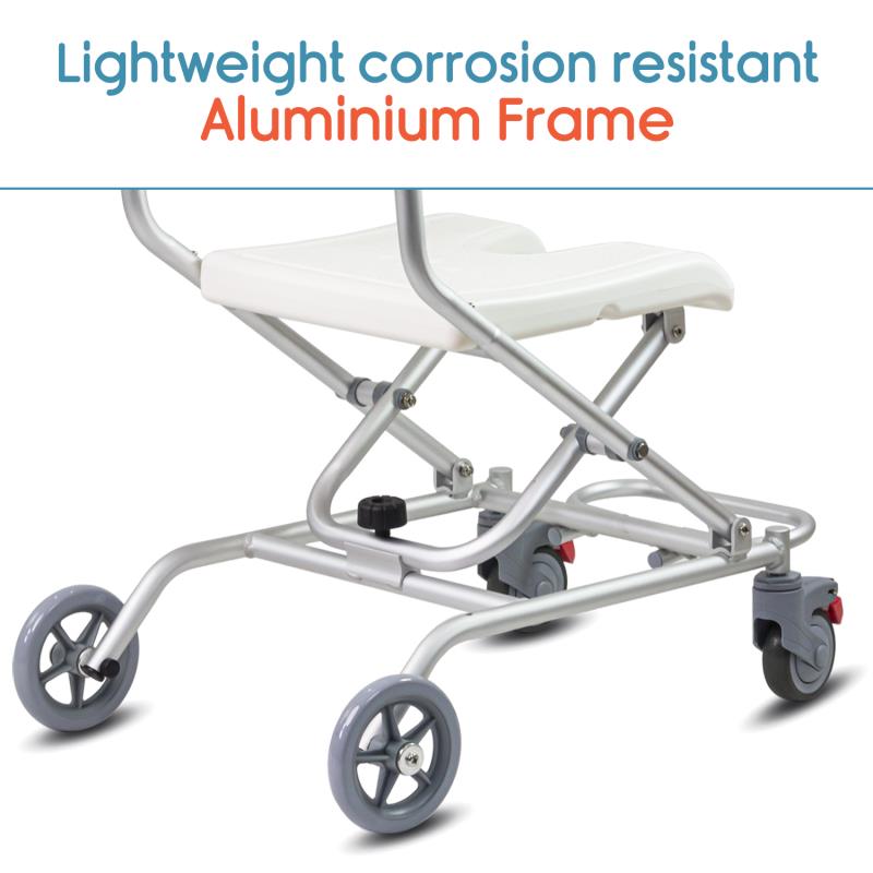 KosmoCare Aluminum Folding Shower Wheelchair (RX110)