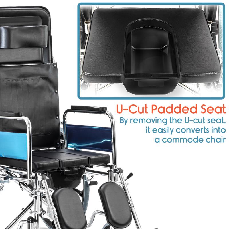 KosmoCare Premium Imported Recliner with Soft Commode U-Cut Seat (RCR303A)