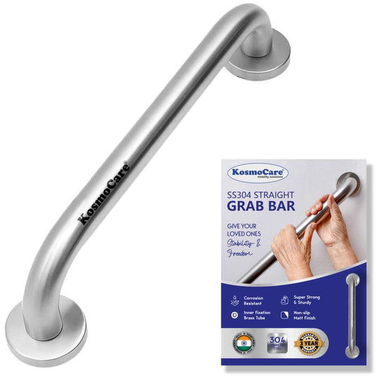 KosmoCare 304 Grade Stainless Steel Toilet Grab Bar, 25 mm (Stainless Steel Screws included)