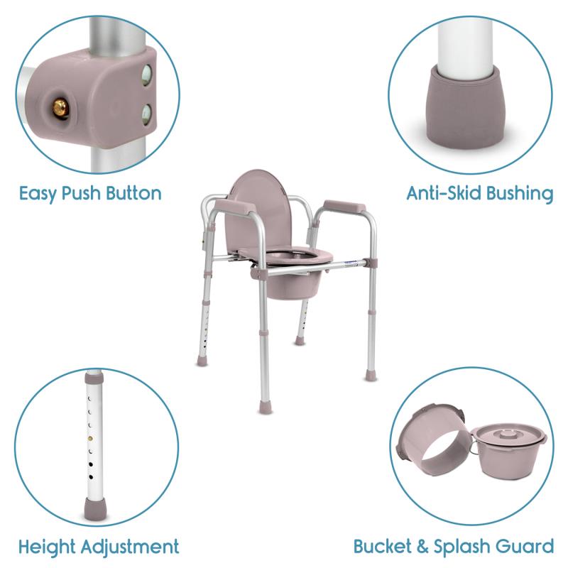 KosmoCare Aluminum Folding Commode Chair (RMU127)
