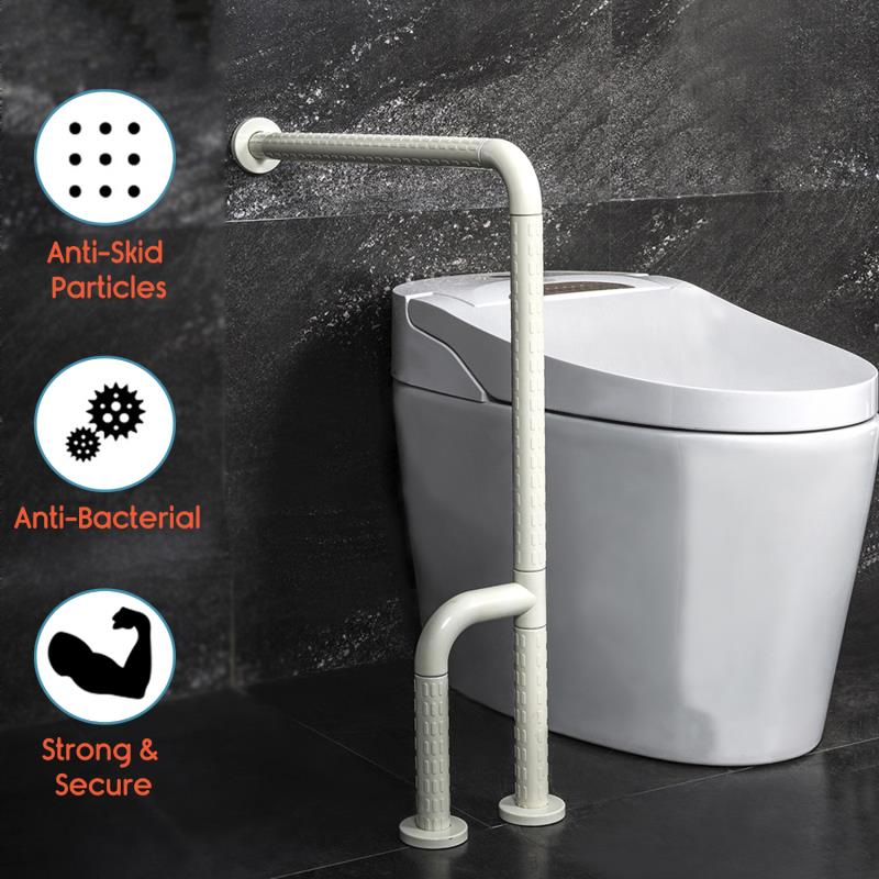KosmoCare Stainless Steel Standing Toilet Grab Bar W/nylon Sleeve