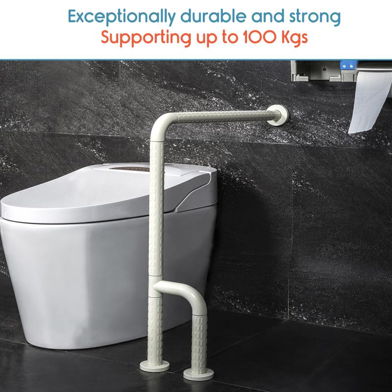 KosmoCare Stainless Steel Standing Toilet Grab Bar W/nylon Sleeve
