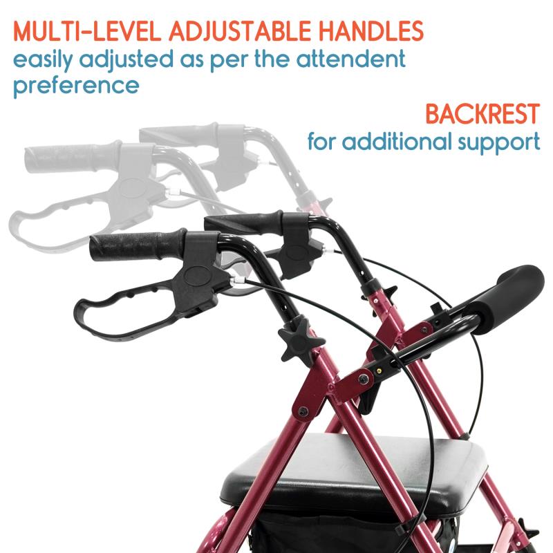 Kosmocare Folding Rollator Walker with seat