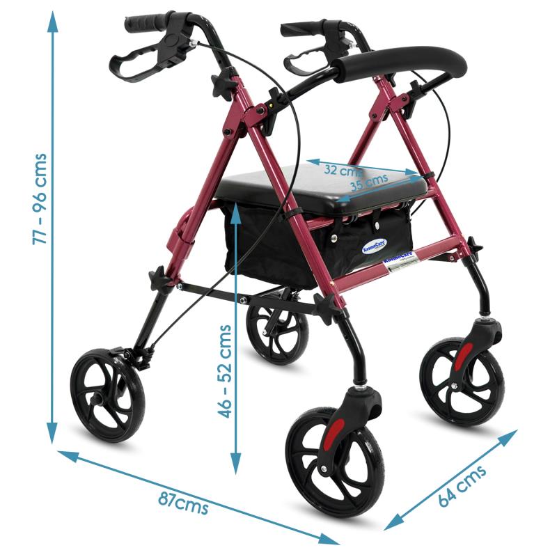 Kosmocare Folding Rollator Walker with seat