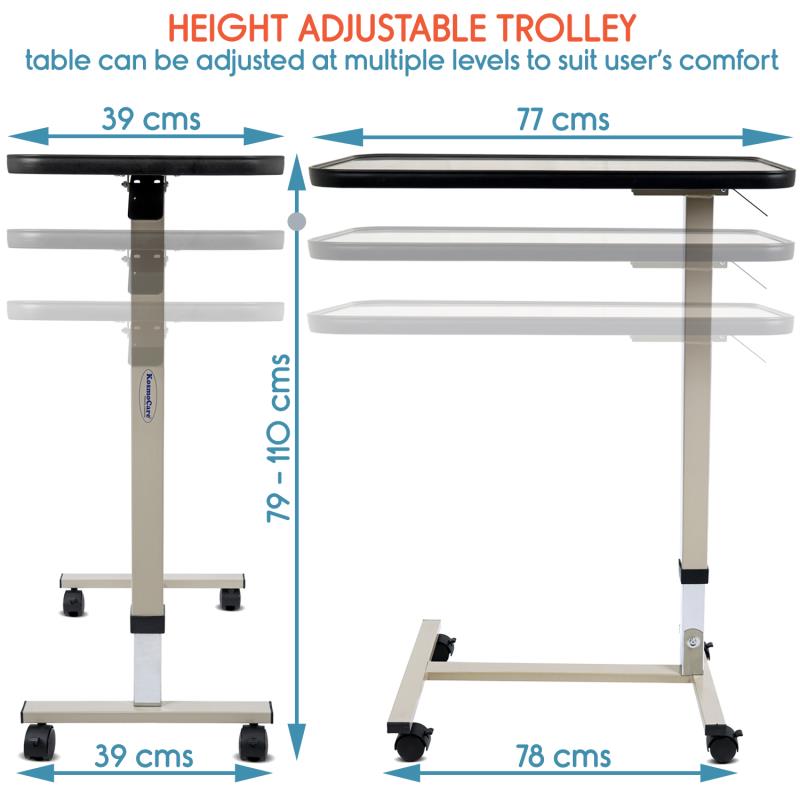 KosmoCare Height Adjustable Multipurpose Table Trolley