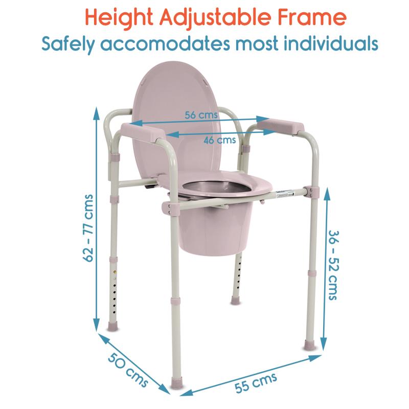 KosmoCare Commode Chair Long bucket & splash guard RMU120