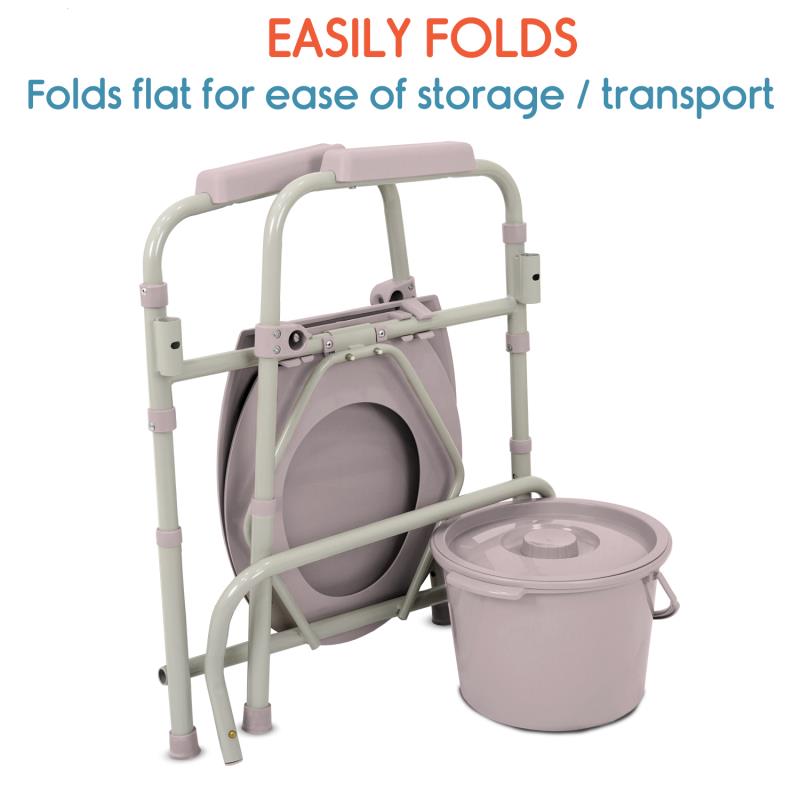 KosmoCare Commode Chair Long bucket & splash guard RMU120