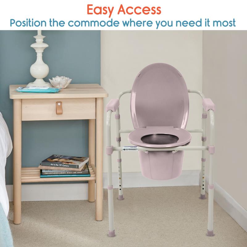 KosmoCare Commode Chair Long bucket & splash guard RMU120