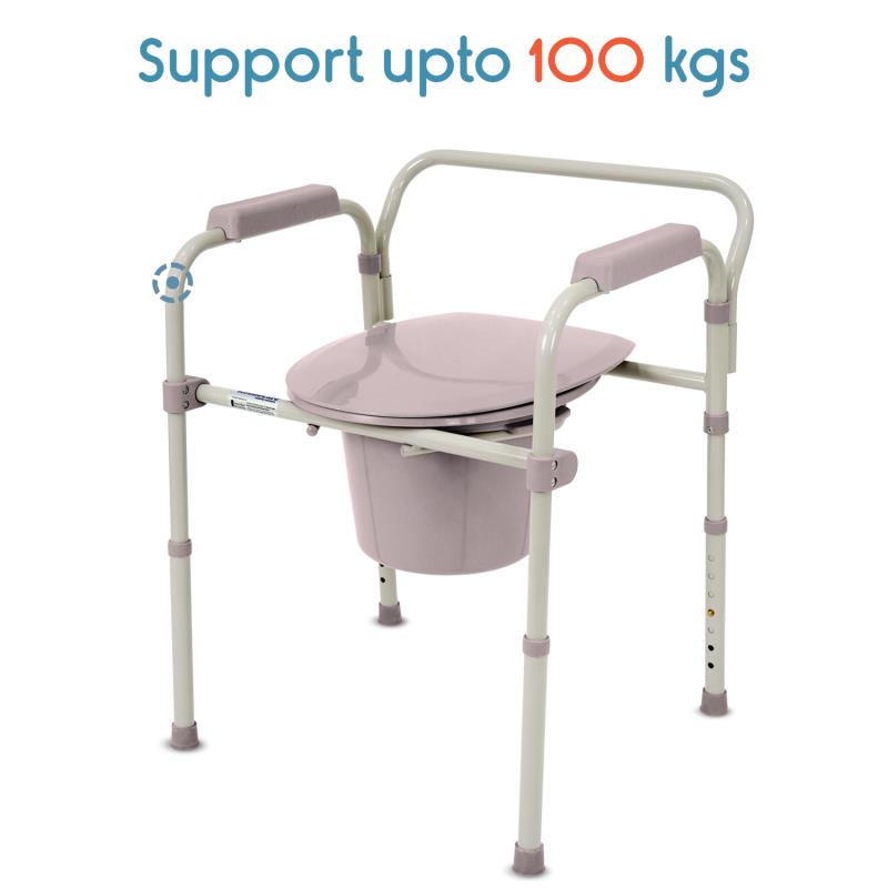 KosmoCare Commode Chair Long bucket & splash guard RMU120