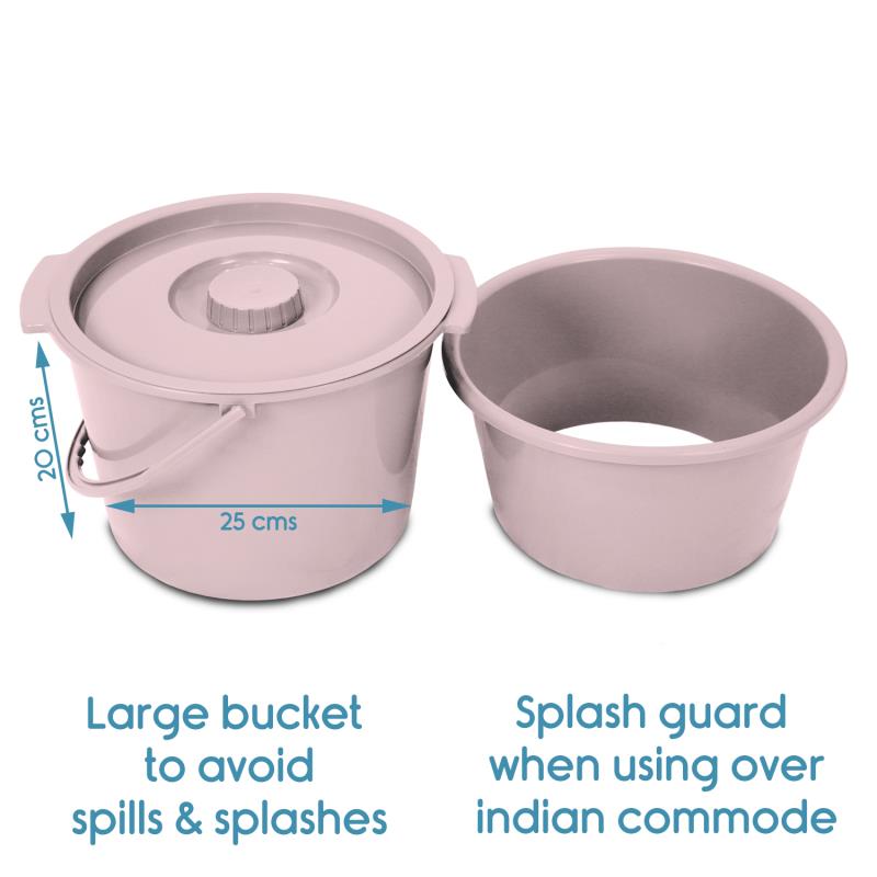 KosmoCare Commode Chair Long bucket & splash guard RMU120