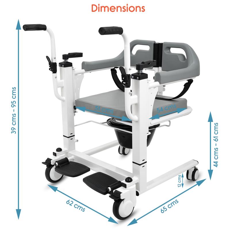 KosmoCare Patient Lift & Transfer Wheelchair For Bedridden Patient (RCS601 & RCS602)