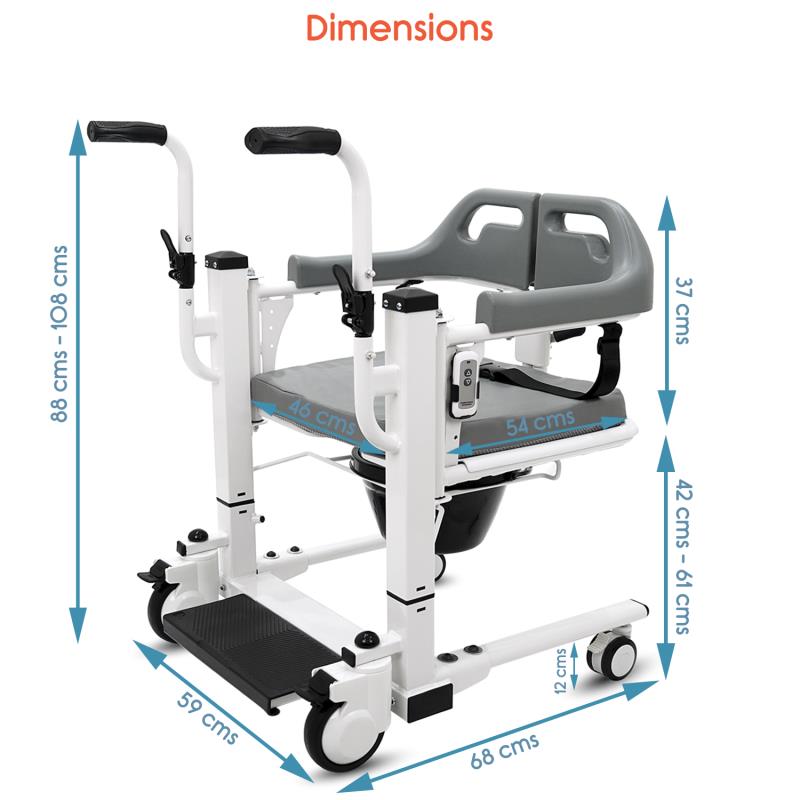 KosmoCare Electric Lift Patient Transfer Wheelchair