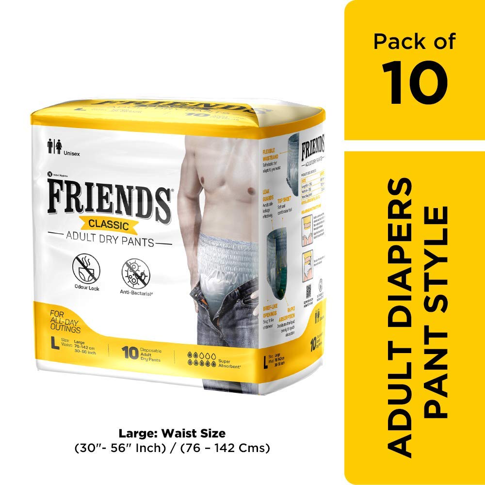 FRIENDS ADULT DRY PANTS CLASSIC 20' Pieces X 4 Case (MFG)