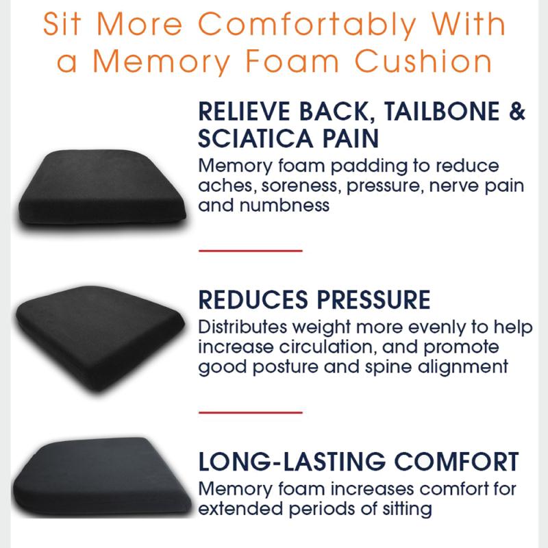 HD Memory Foam Pressure Relieving Seat Cushion - RXM4002