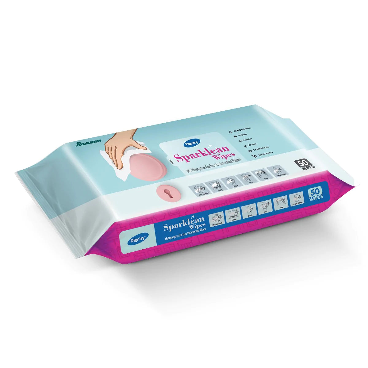Dignity Sparklean Multipurpose Surface Cleansing Wipes (50 Wipes/Pack)