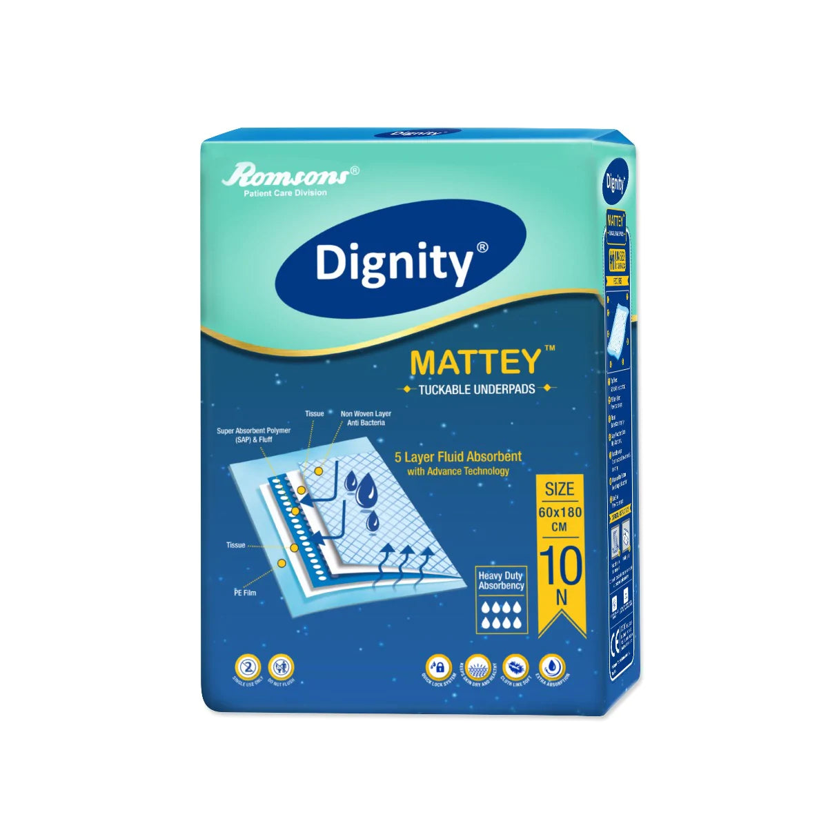 Dignity Mattey Disposable Tuckable Underpads (10 Pcs/Pack)