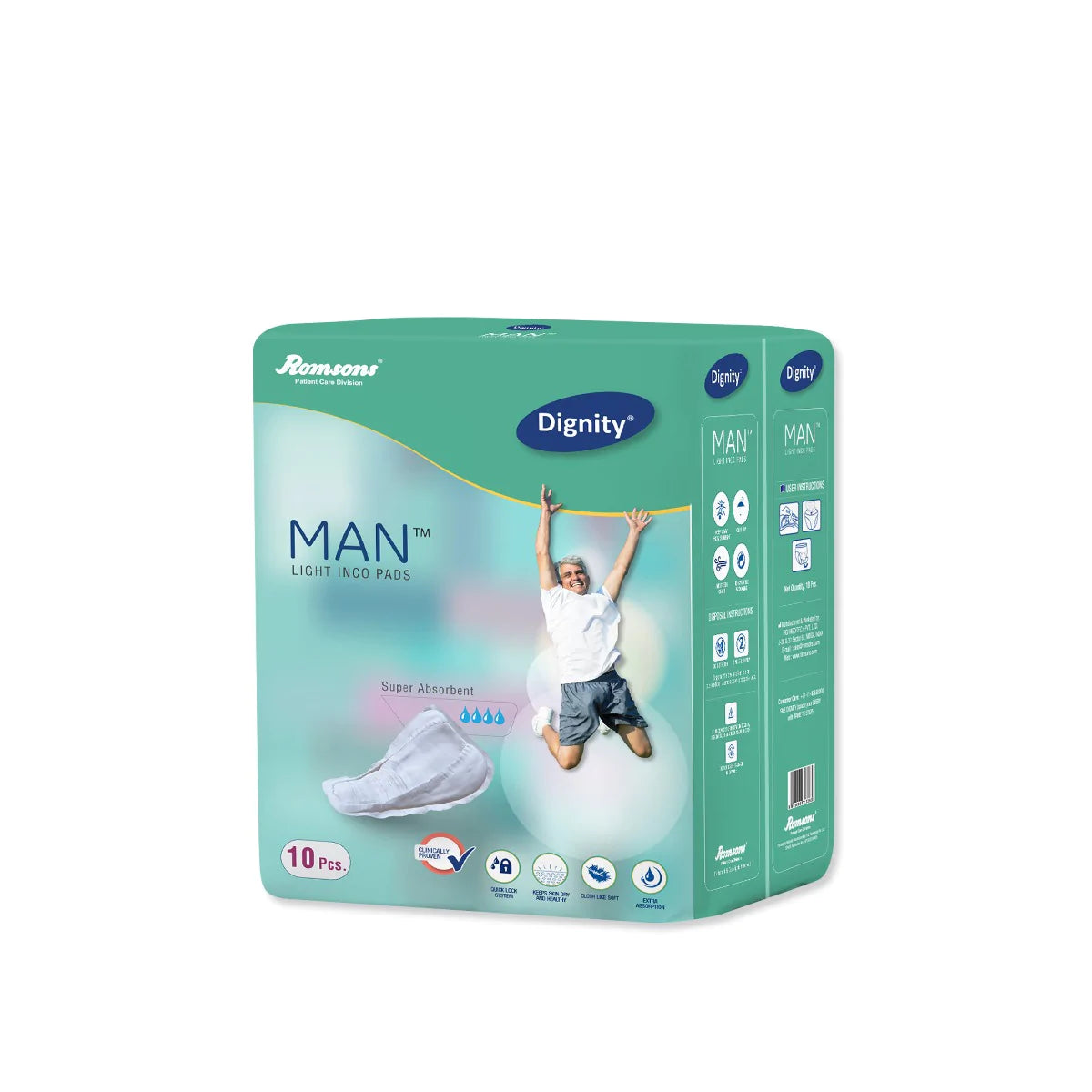Dignity Man Light Incontinence Pads (10 Pcs/Pack)