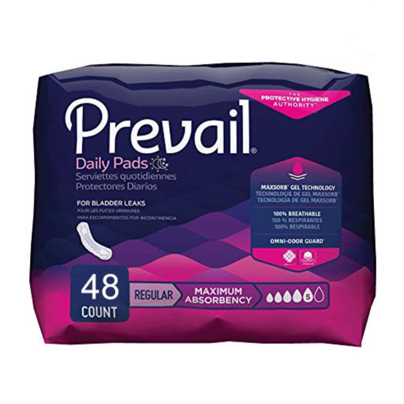 Prevail Pads - MAXIMUM Absorbency (For Women) - 48 Counts