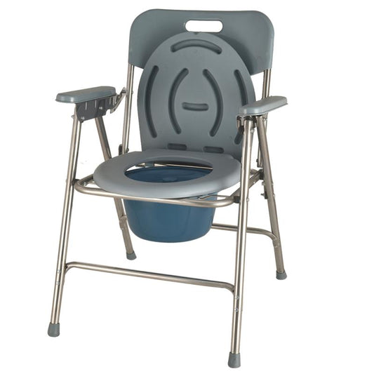 KosmoCare Stainless Steel Commode Chair with Lid (RMU126)