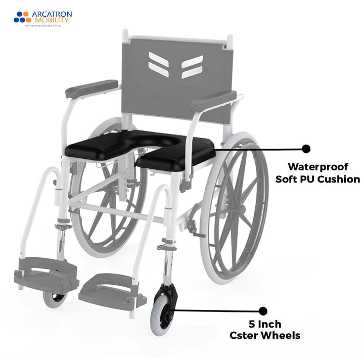 Arcatron Prime FPS005 | Self Propelled Shower Commode Wheelchair