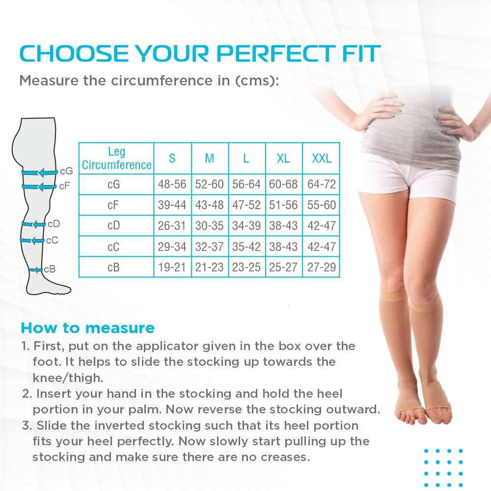 "VISSCO ADV CLASS 2 KNEE LENGTH MED. COMP. STOCKINGS"