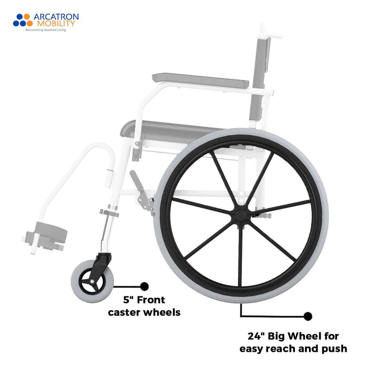 Arcatron Prime FPS005 | Self Propelled Shower Commode Wheelchair