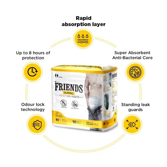 Friends Classic Adult Dry Pants + Overnight Diaper Pants Combo