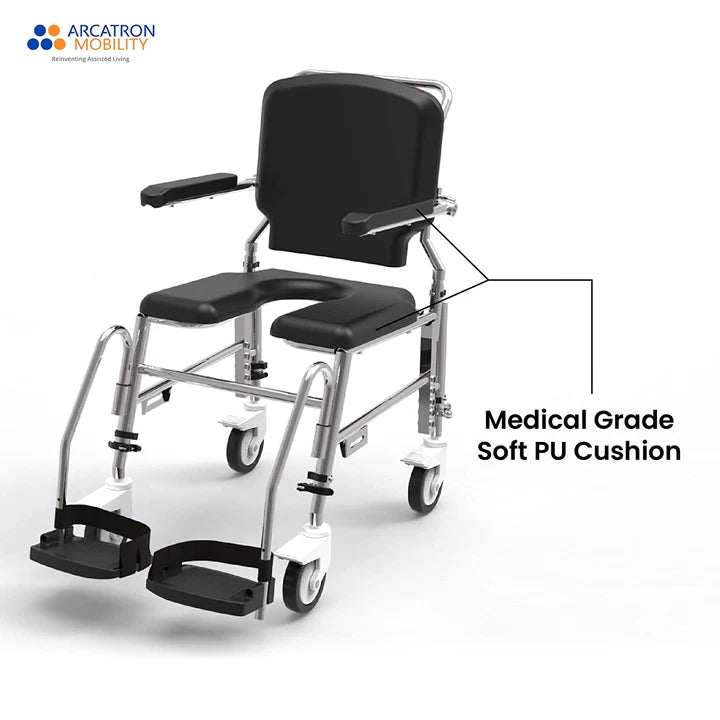 Arcatron Prime SAS100 | Attendant Propelled Shower Commode Wheelchair