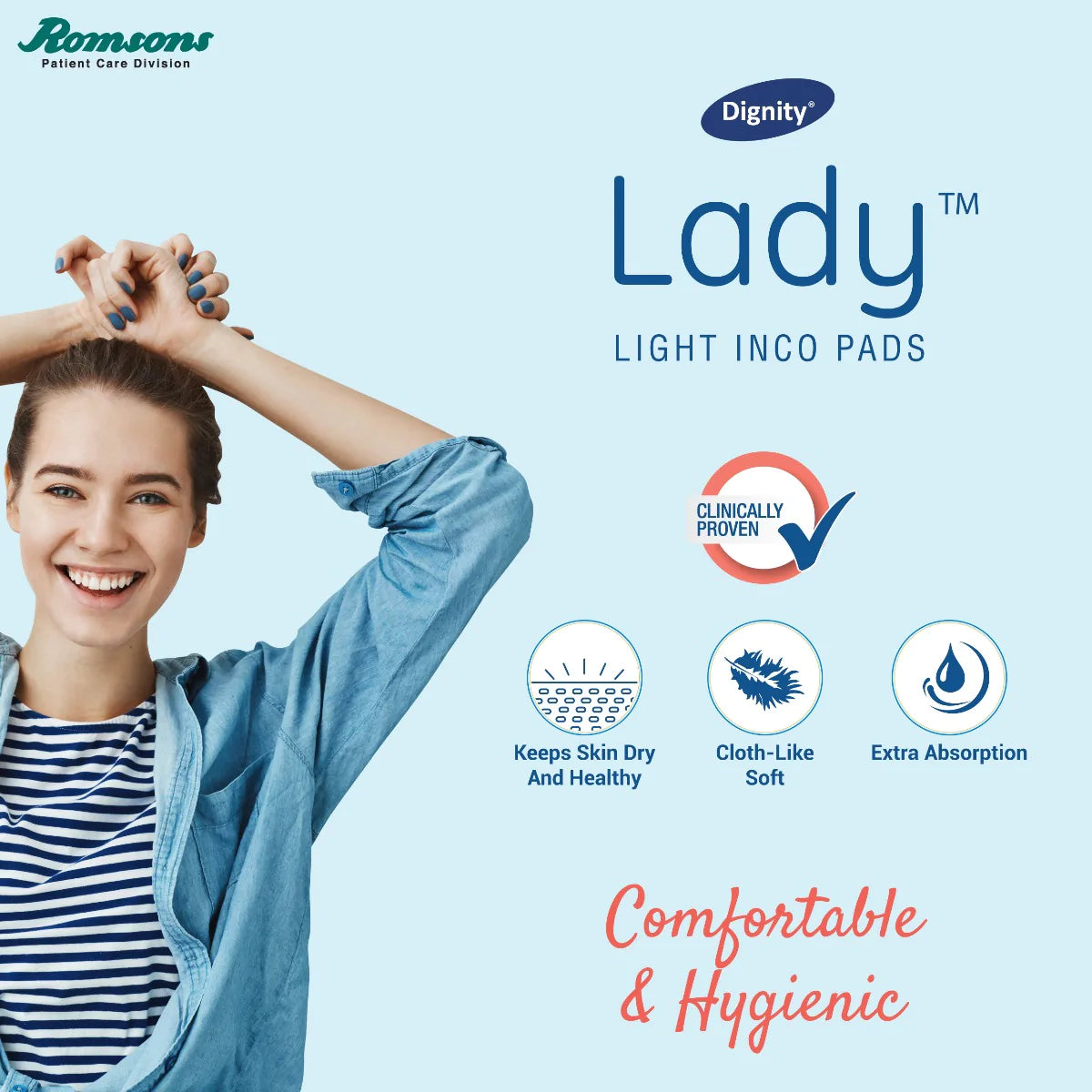 Dignity Lady Light Incontinence Pads (10 Pcs/Pack)