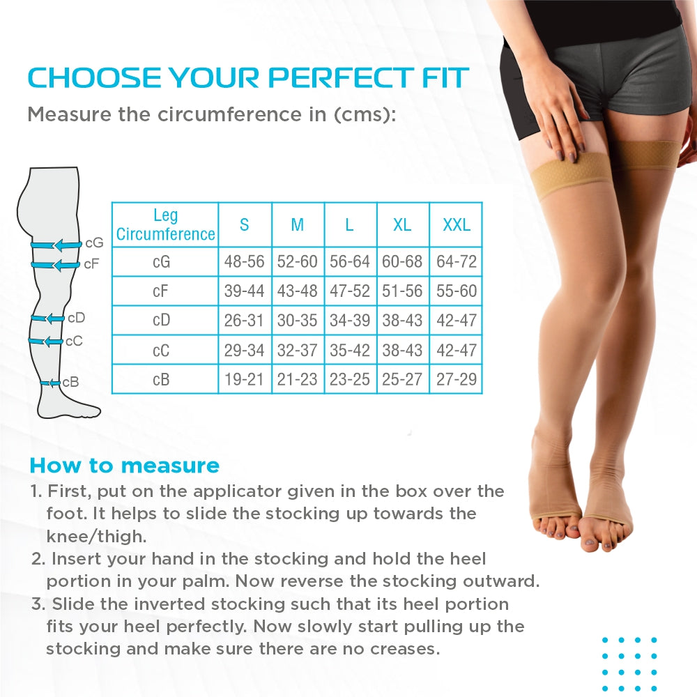 "VISSCO ADV CLASS 2 THIGH LENGTH MED. COMP. STOCKINGS"