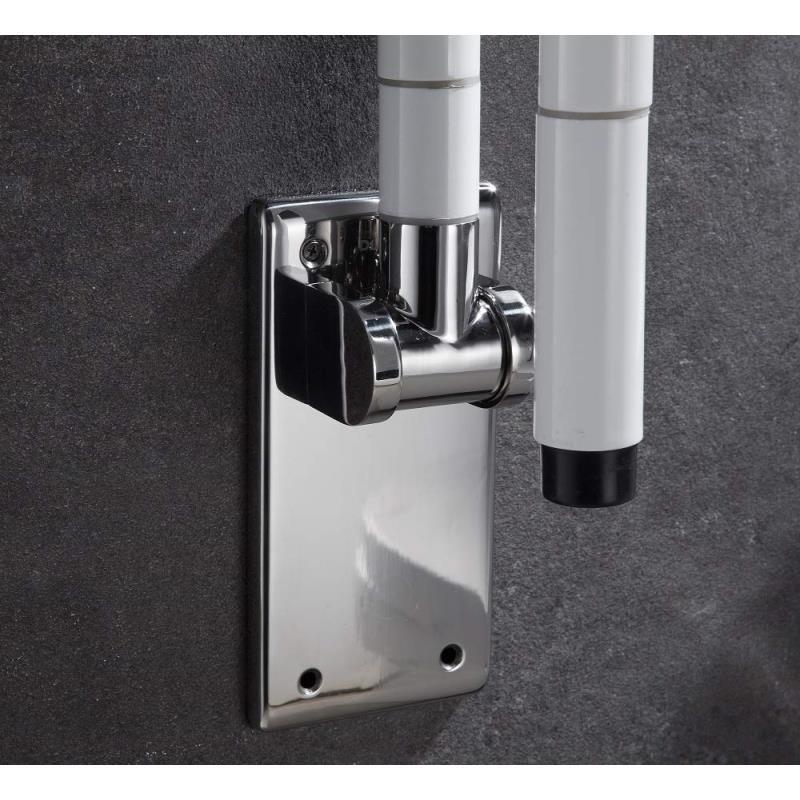 KosmoCare Wall Mounted Flip up Grab Bar Rails with Anti-Slip Nylon Grip - 24 inches