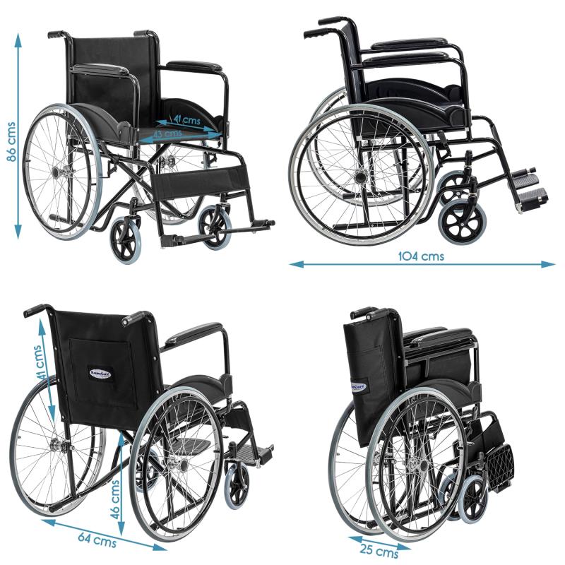 KosmoCare Dura Black Spoke Wheelchair (RCR107)