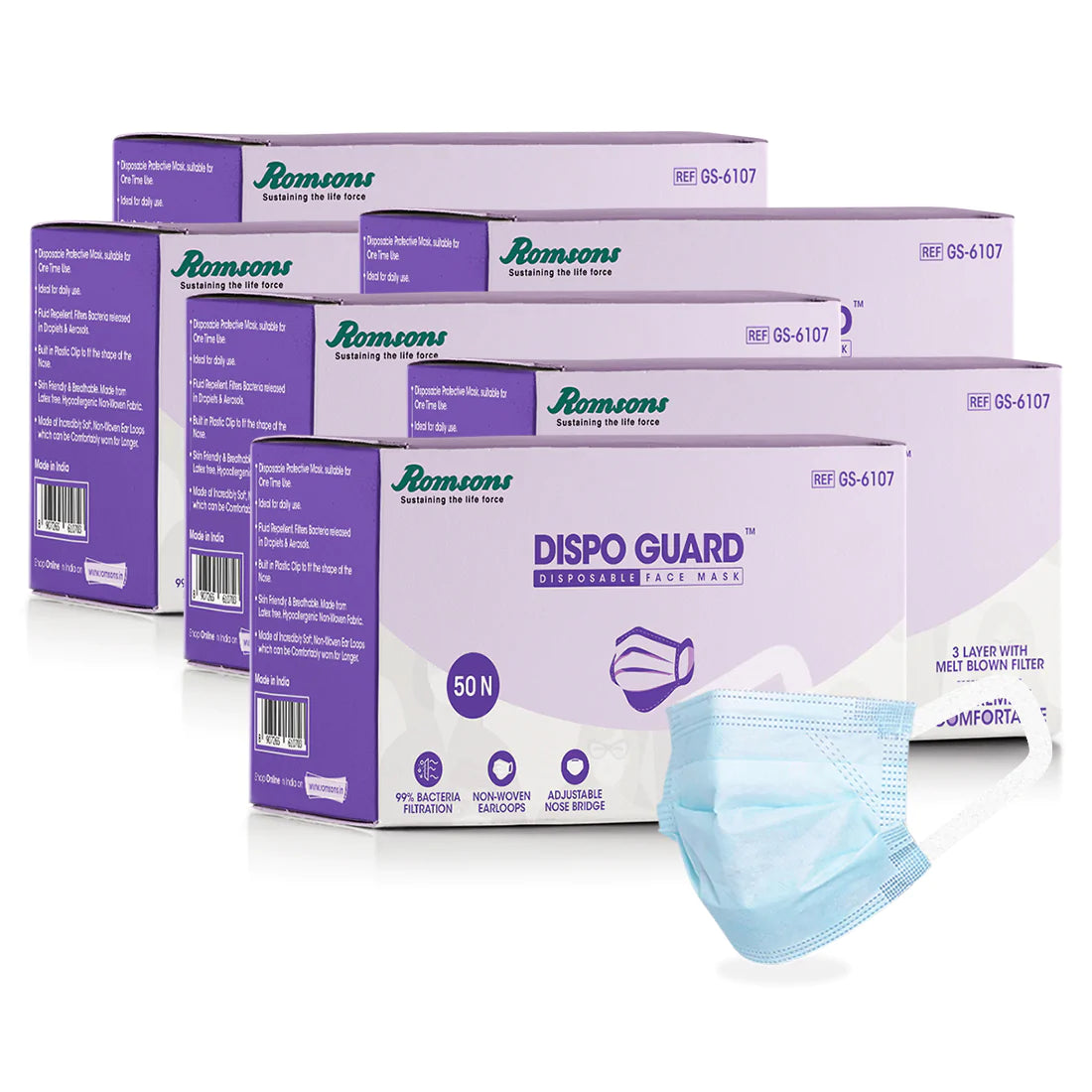 Dispo Guard Face Mask (50 PCS/PACK)