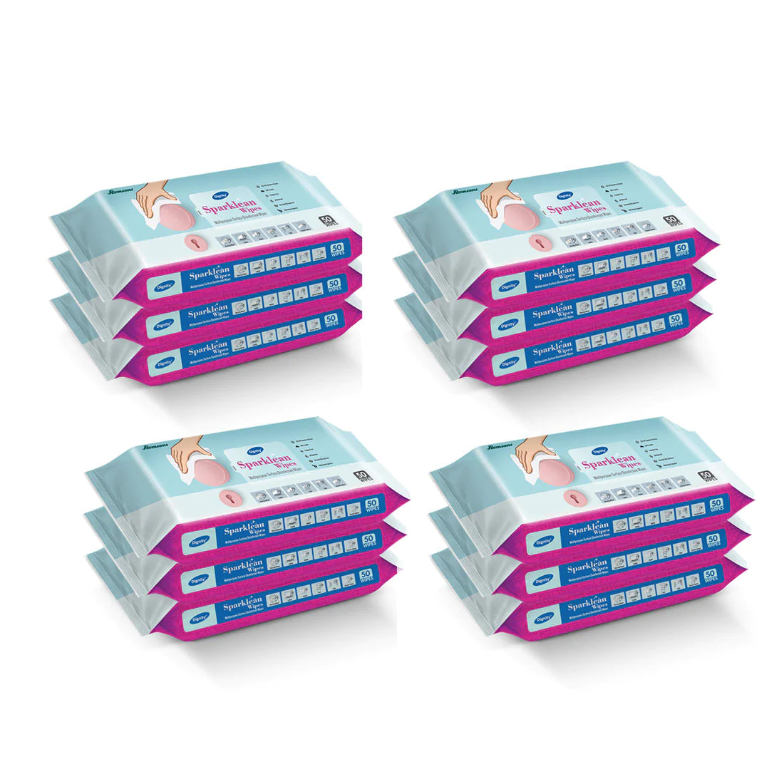 Dignity Sparklean Multipurpose Surface Cleansing Wipes (50 Wipes/Pack)