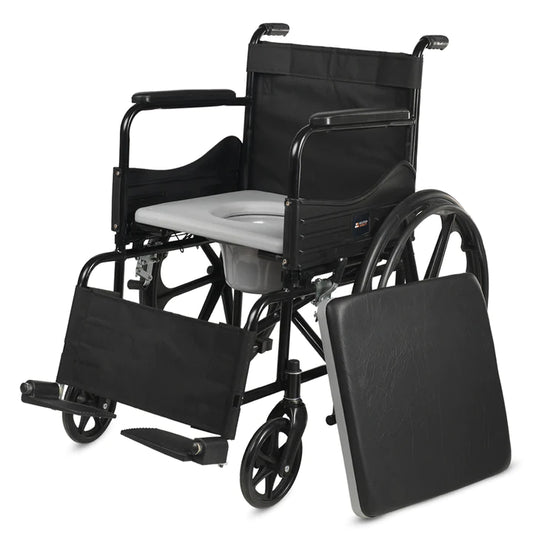 Arcatron® 2 in 1 Foldable Wheelchair for Regular and Commode Use(FSC101)