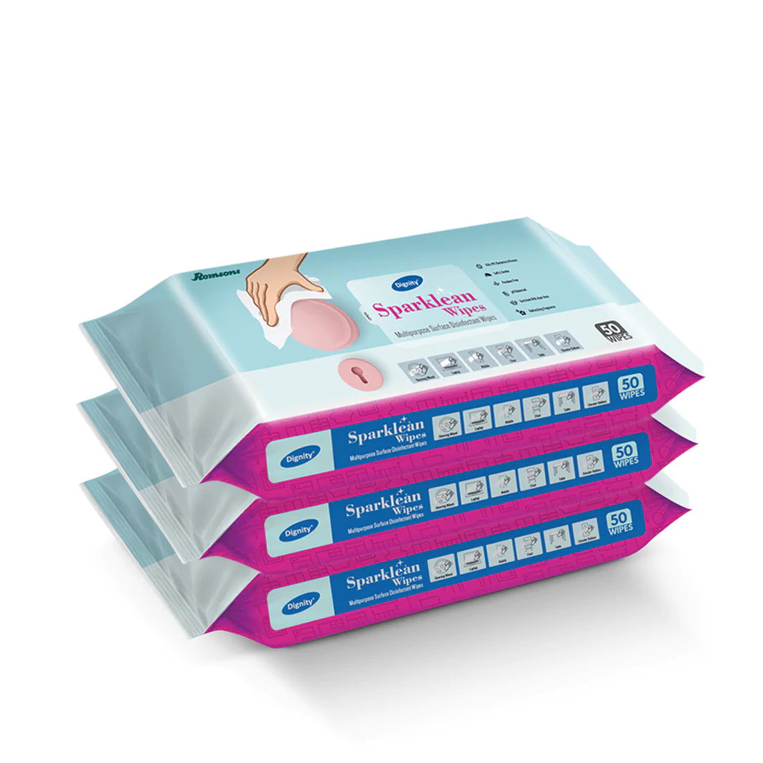 Dignity Sparklean Multipurpose Surface Cleansing Wipes (50 Wipes/Pack)