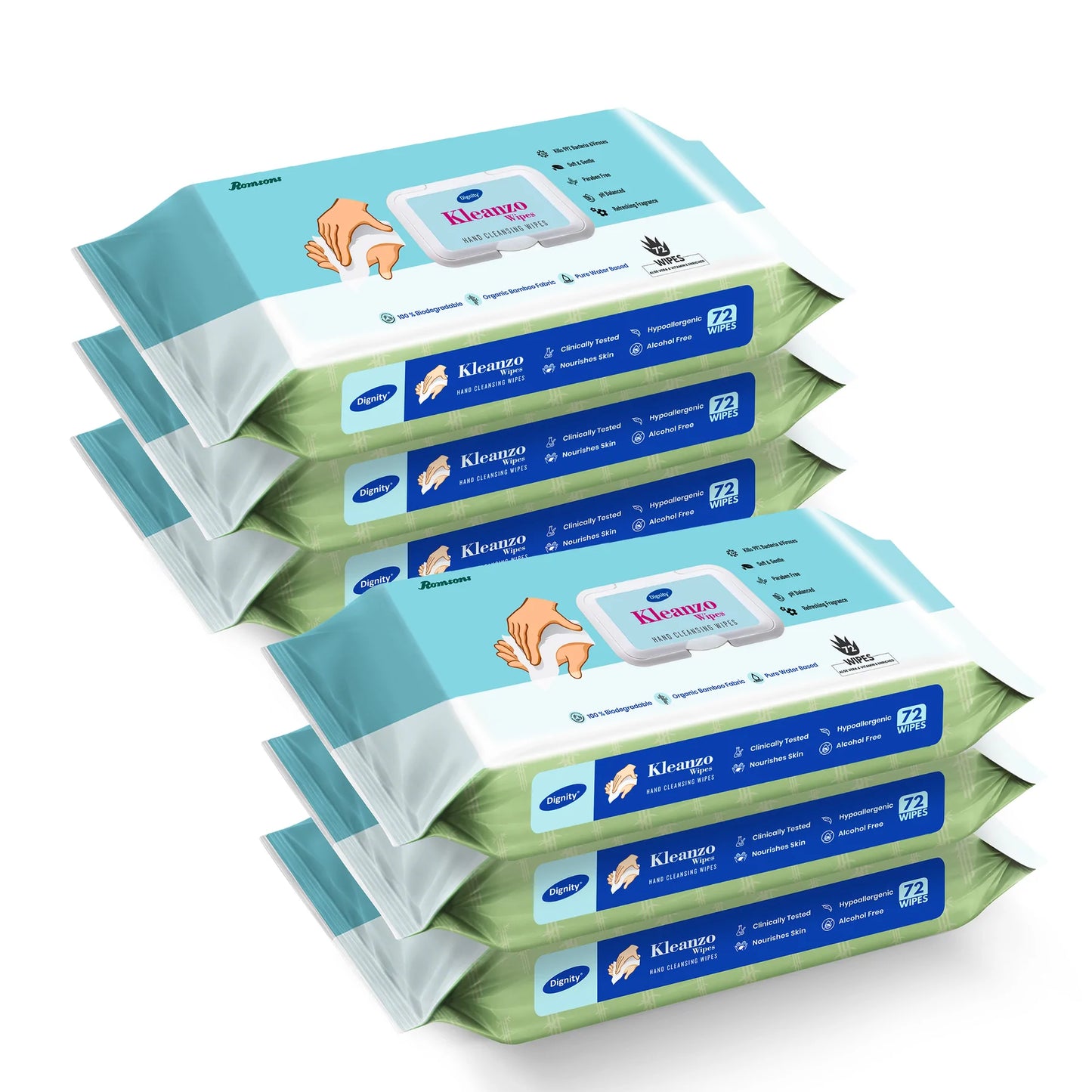 Dignity Kleanzo Hand Cleansing Wipes (72 Wipes/Pack)
