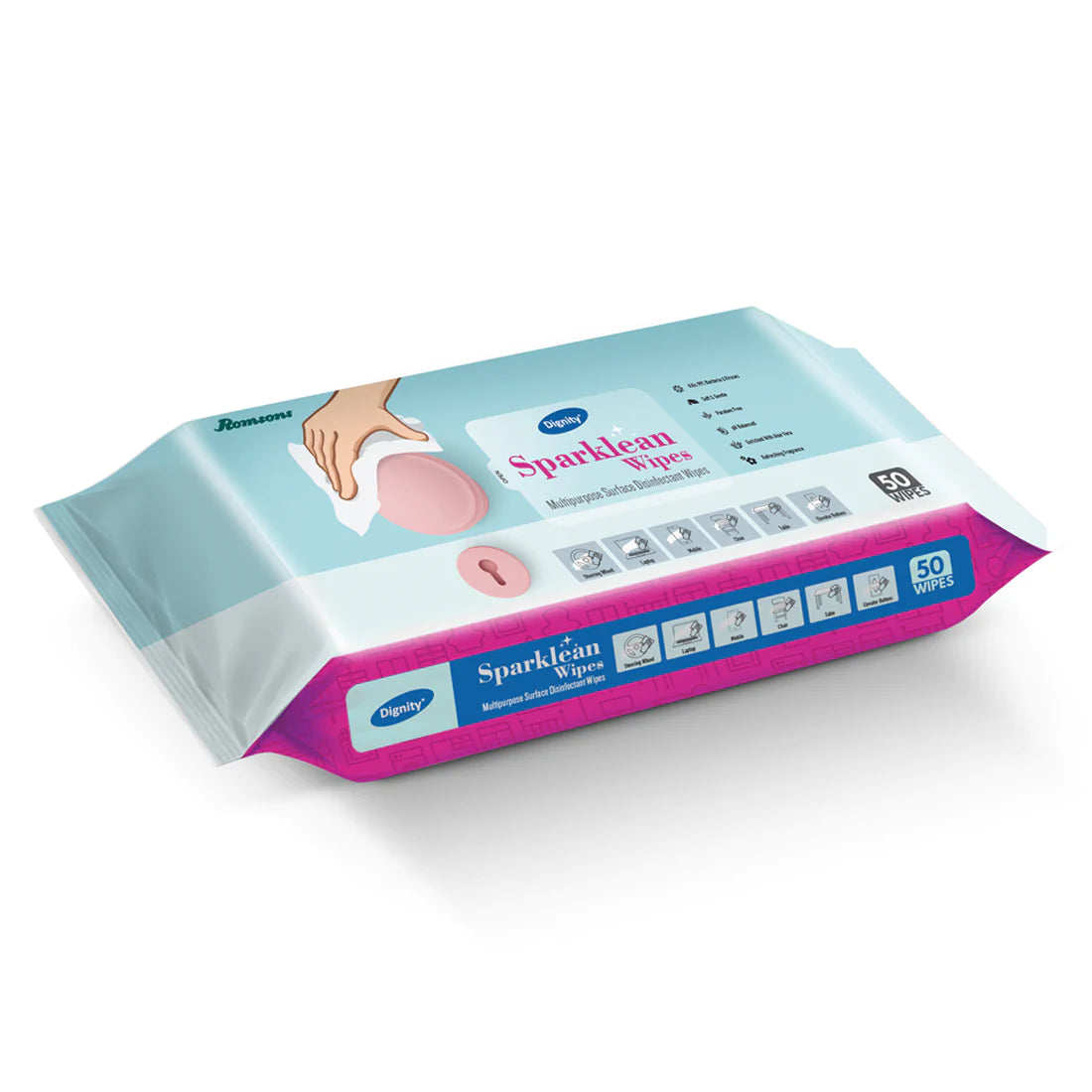 Dignity Sparklean Multipurpose Surface Cleansing Wipes (50 Wipes/Pack)