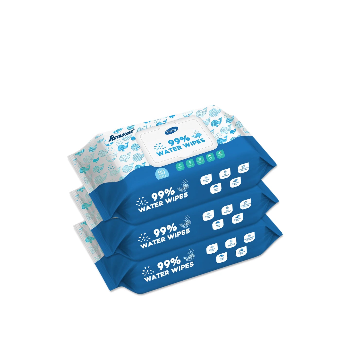 Dignity 99% Water Wipes (80 Wipes/Pack)