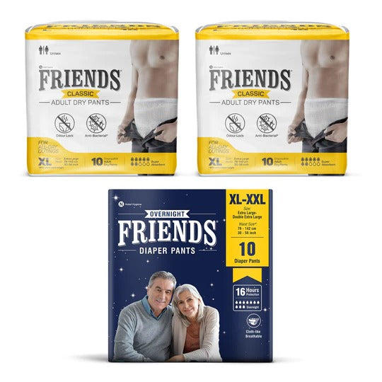Friends Classic Adult Dry Pants + Overnight Diaper Pants Combo