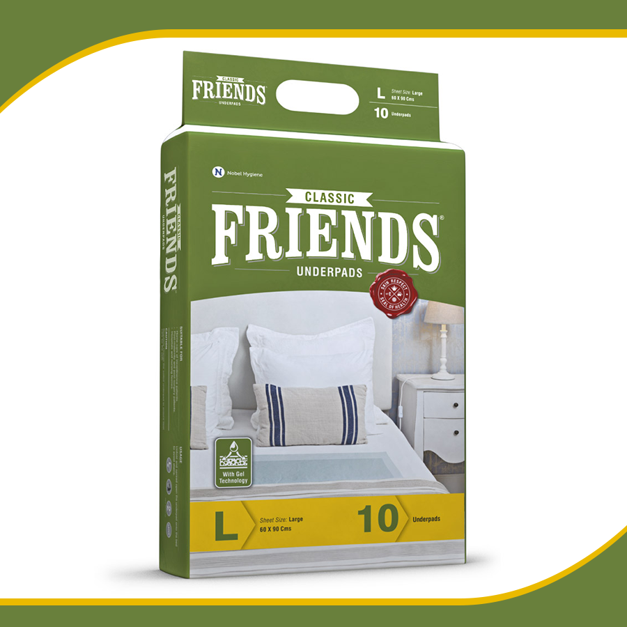 FRIENDS UNDER PADS - GREEN STRIP LARGE PREMIUM 60X90 CM 10's × 12 C