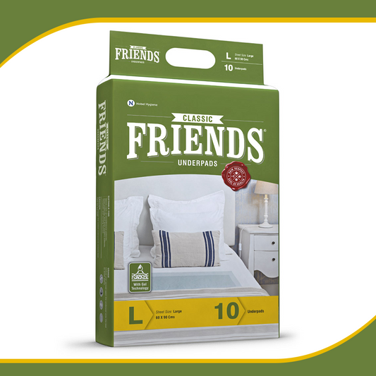 FRIENDS UNDER PADS LARGE CLASSIC 60X90 CM 10's × 12 C WHITE DOMESTIC