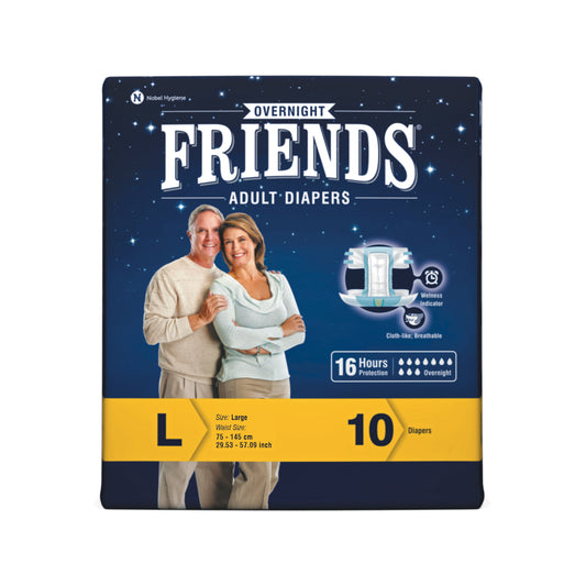 FRIENDS ADULT DIAPERS OVERNIGHT 10's × 8 C